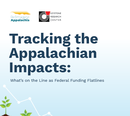 Cover of the report “Tracking the Appalachian Impacts: What’s on the Line as Federal Funding Flatlines” on clean energy investment trends in Appalachia